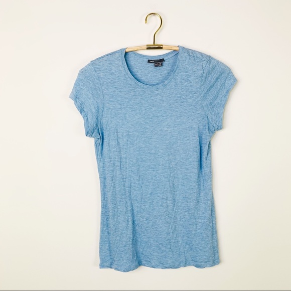 Vince essential heather blue Pima cotton Tee shirt - Picture 2 of 6